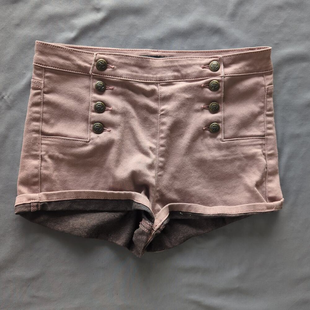 Cello Jeans Sailor Button Front Shorts Women's Medium Pink Nautical Y2K
